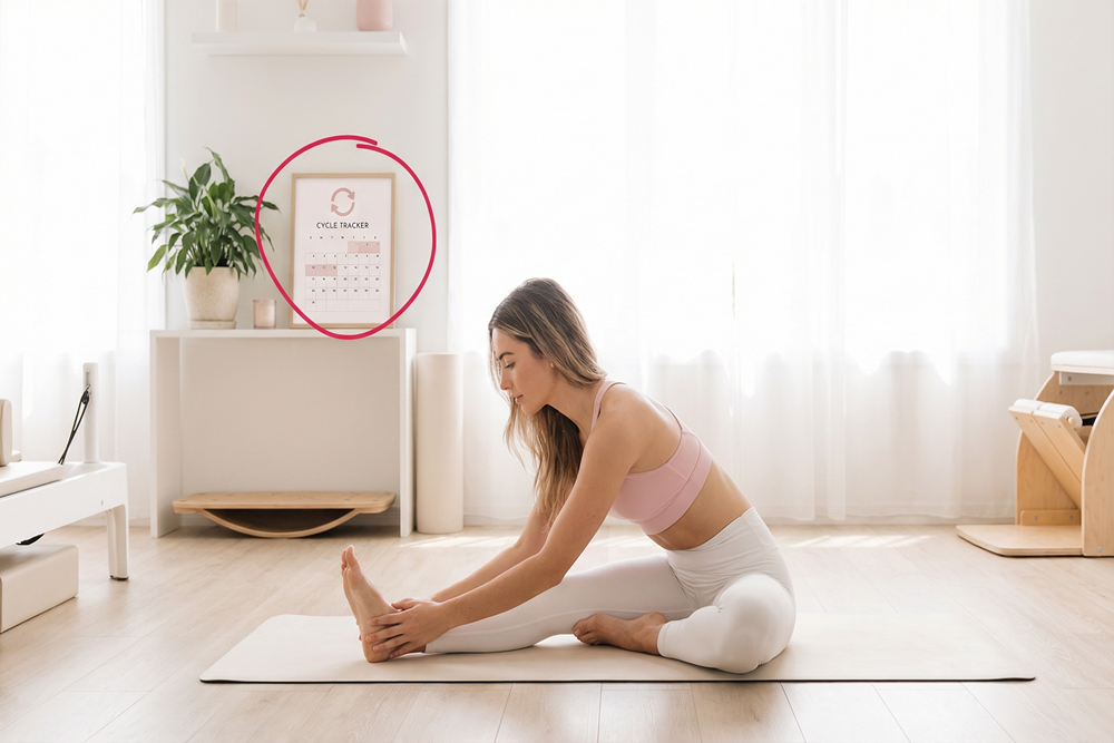 Entrenamientos sincronizados con el ciclo menstrual: guía completa para principiantes Woman doing that girl morning routine yoga stretching at sunrise for healthy habits